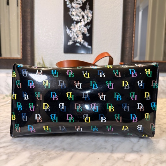 Dooney & Bourke Black Tote with Multicolor Logo - Picture 4 of 5